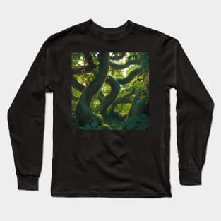 Close-Up Jungle Scene - Twisting Trees and Lianas Long Sleeve T-Shirt